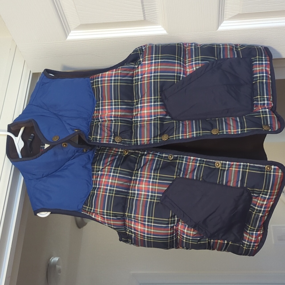Mini Boden vest, 7-8y, plaid